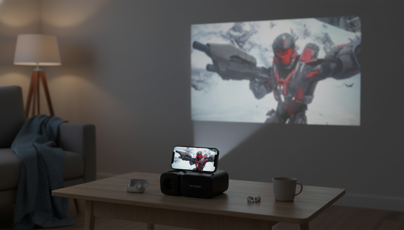 Mini 1080P Portable Projector: 5G WiFi, BT 5.0