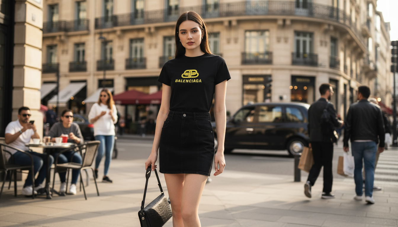 Balenciaga Black Cotton Logo Tee: Fit, Care & Styling