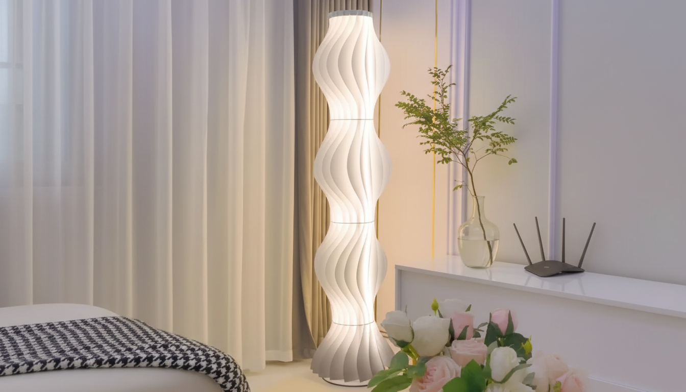 Dimmable LED Corner Floor Lamp for Soft Room Glow