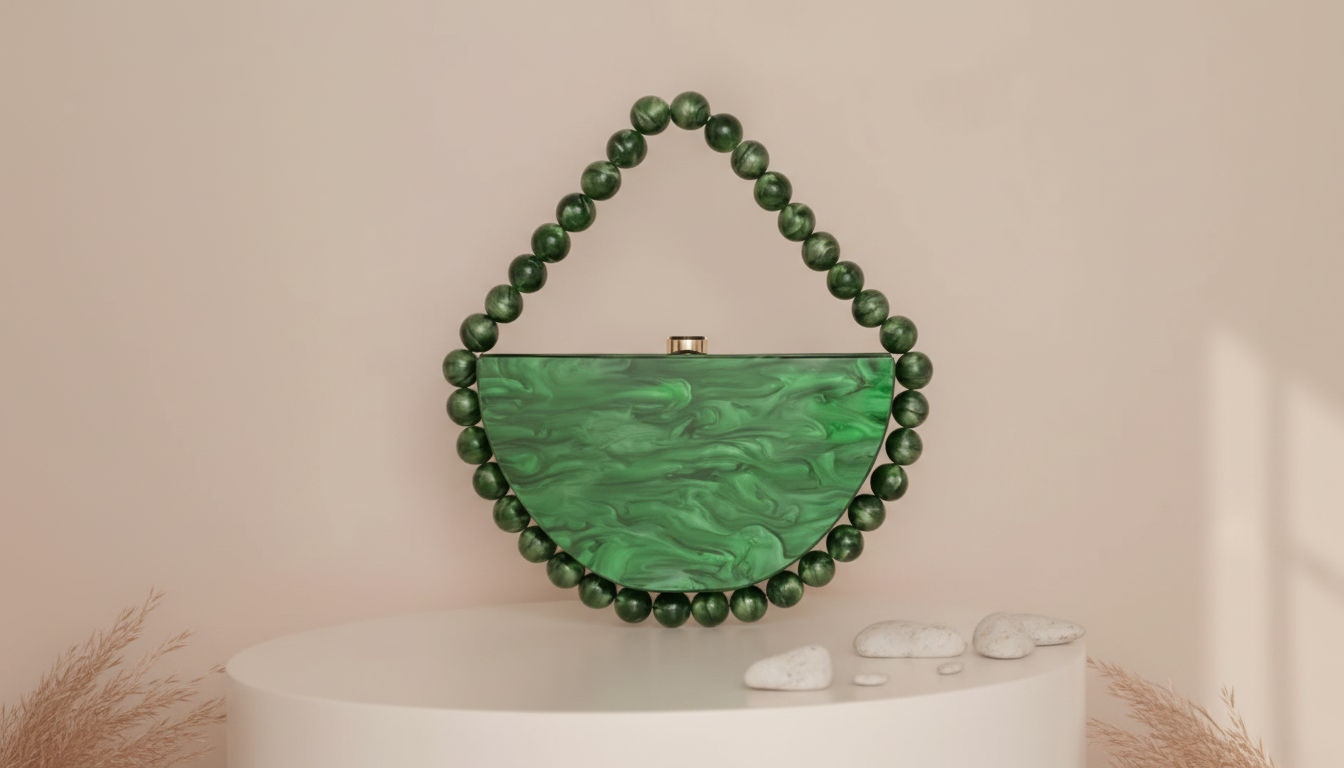 Acrylic Egg Shell Clutch: Glossy Luxury for Nights Out