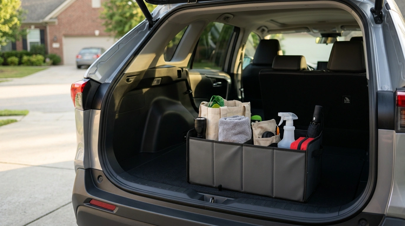 Collapsible PU Leather Trunk Organizer for Neat Cargo