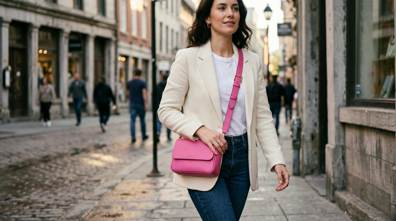 Electric Pink Jet Set Pouchette: Wear It 3 Ways