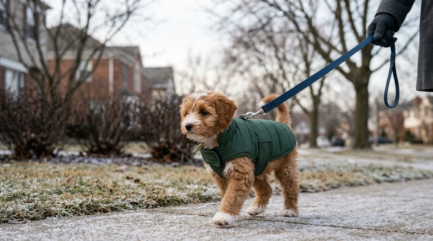 Leashable Puppy Winter Coat: Warm, Cute, Easy Walks