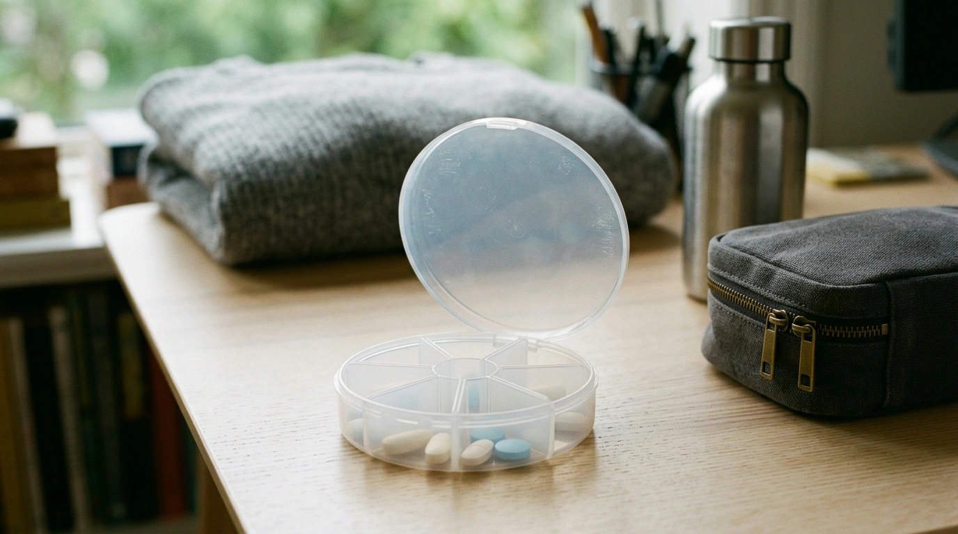 Portable 7-Day Round Pill Case for Travel & Daily Life