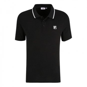 Fila Black Cotton Polo: Contrast Trim, Logo & Style Tips