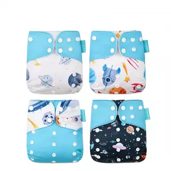 Simple Cloth Diapering: Adjustable 4-Pack (6.6–33 lbs)