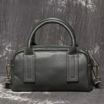 Soft Genuine Leather Baguette Crossbody Bag for Women