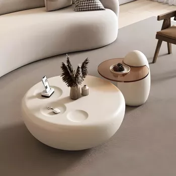 Modern Minimalist Round Coffee Table for Calm Living Rooms